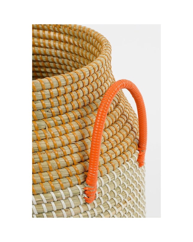 Milou Opbergmand - Set van 2 - H43 x Ø50 cm - Zeegras - Geel