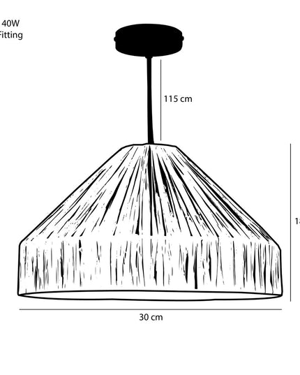 Elisa Hanglamp - H18 x Ø30 cm - Raffia - Lichtbruin