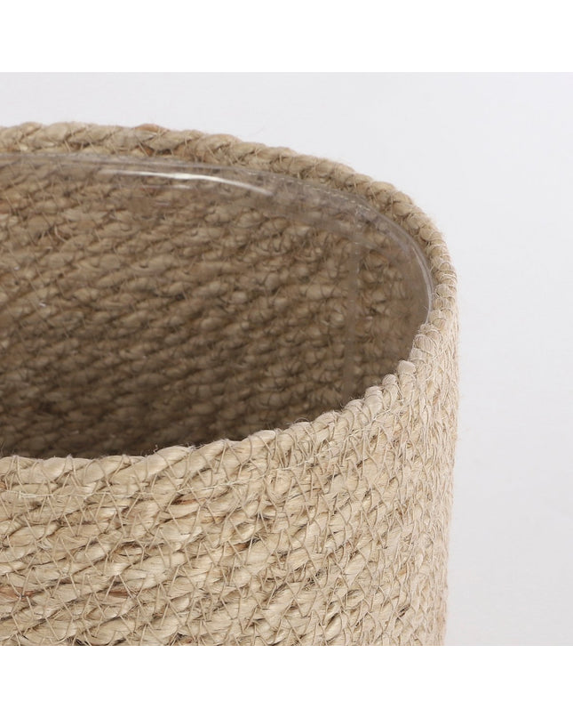 Atlantic Plantenmand - Set van 3 - H16 x Ø16 cm - Jute - Crème