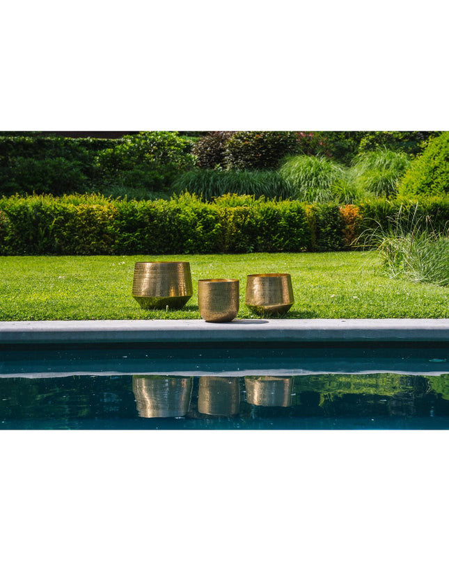 De Gehamerde Plantenbak - Messing - XL