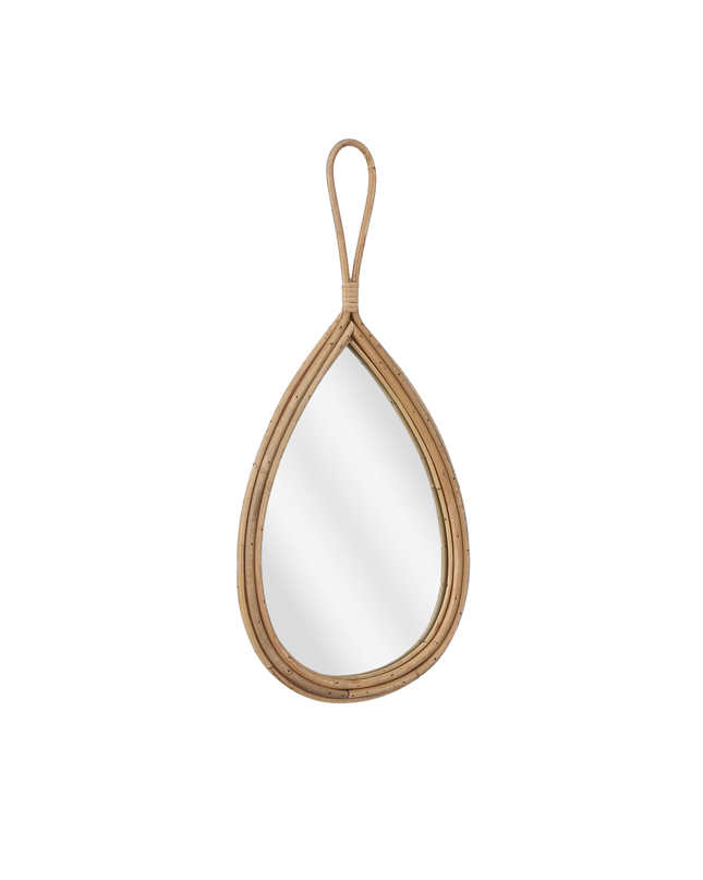 Rainier Wandspiegel - L28 x H59 cm - Rotan - Bruin