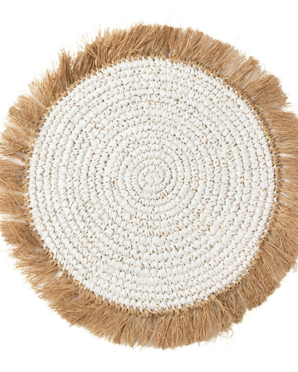 De Waterhyacint Raffia Placemat - Wit Naturel