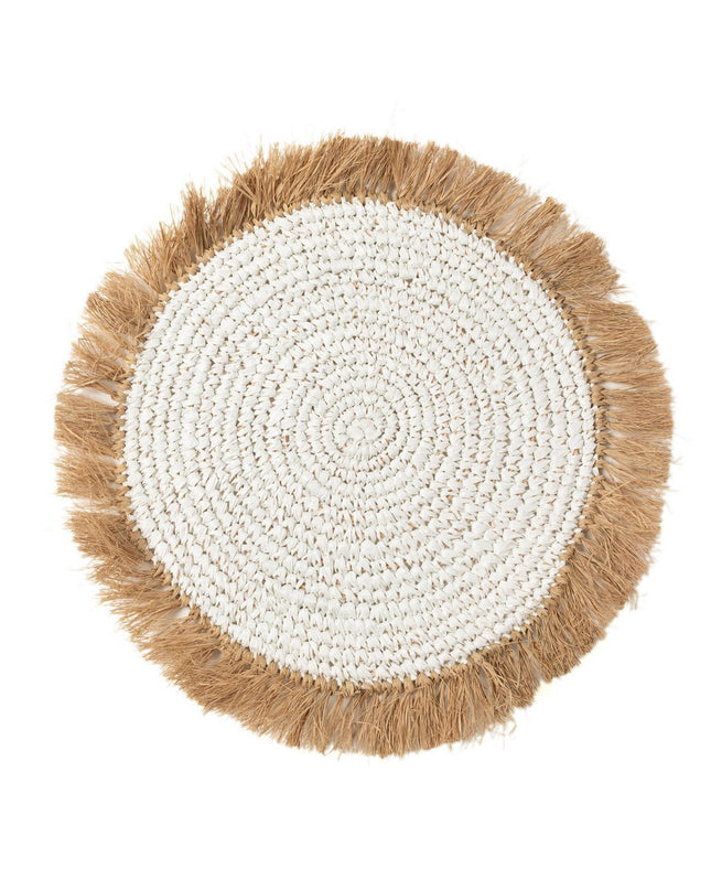 De Waterhyacint Raffia Placemat - Wit Naturel