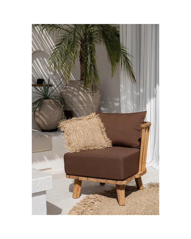 De Raffia Kussenhoes Vierkant - Naturel - 40x40