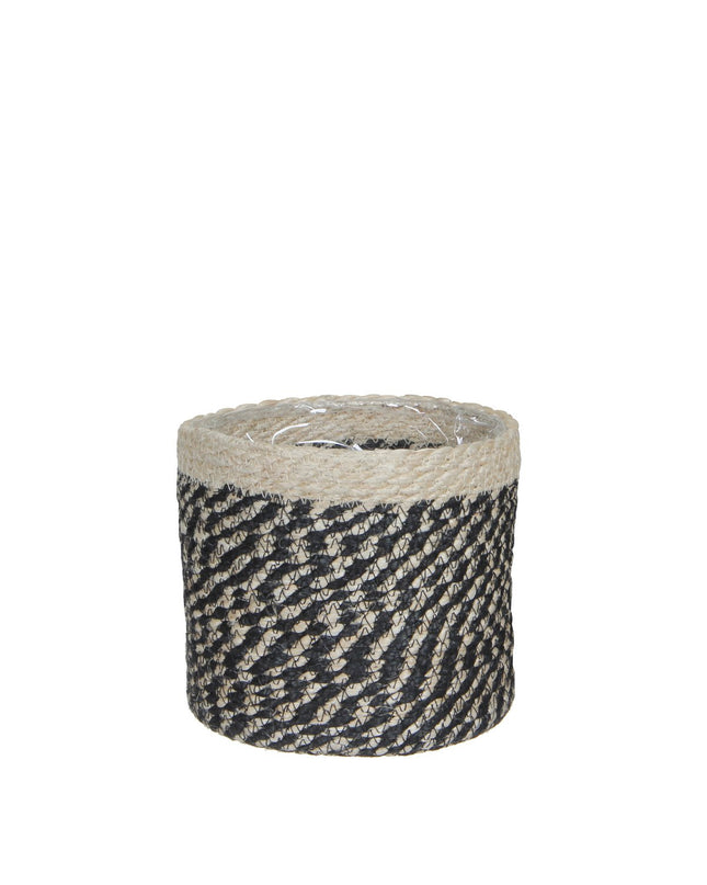 Bonaparte Plantenmand - H20 x Ø20 cm - Jute - Zwart
