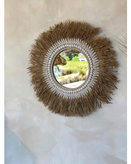 The Raffia Ginger Mirror - Naturel