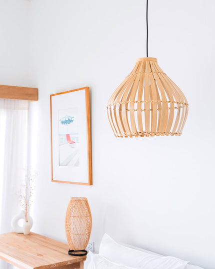 Bamboe Lampenkap – Boho Hanglamp – Bamboe Hanglamp – Lampenkap Klokvormig – Handgemaakte Bamboe Lampenkap KIRMA (Ø 45 cm)