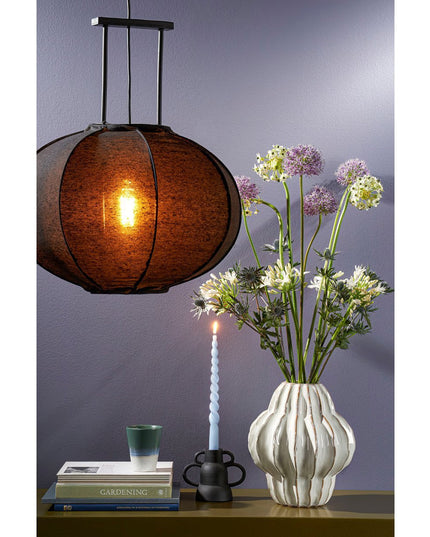 Pego Hanglamp - H55 x Ø50 cm - Linnen - Zwart