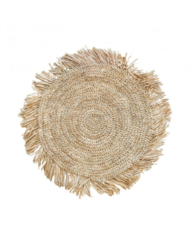 De Fringe Raffia Placemat Round - Naturel