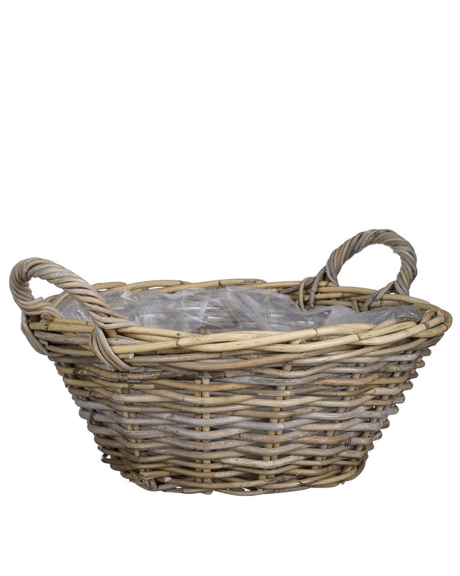 Marcia Plantenmand voor Buiten - H18 x Ø43 cm - Rotan - Grijs