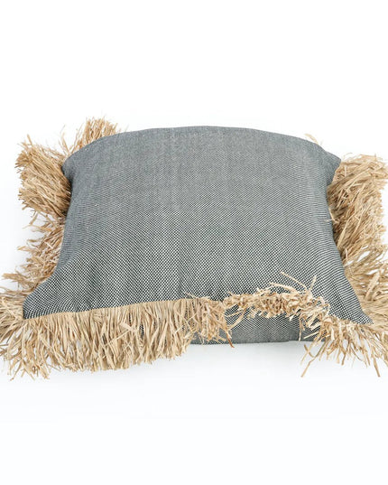 De Katoenen Bonita Kussenhoes - Naturel Zwart - 60x60