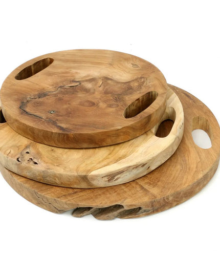 Dienblad The Teak Root - Natural - Rond Ø35cm