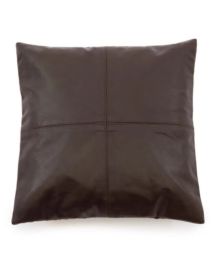 De leren kussenhoes met vier panelen - Choco - 40x40