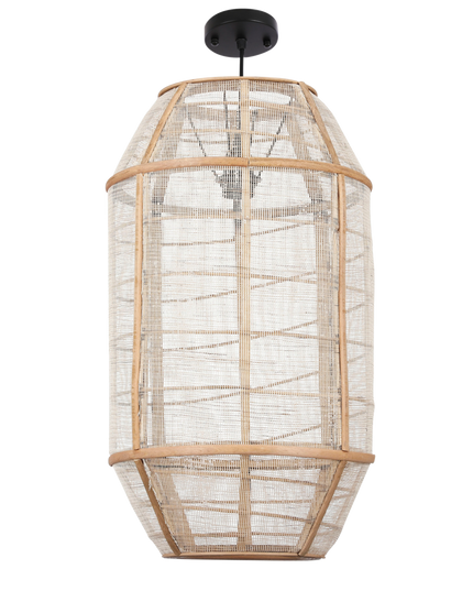 Pella Hanglamp - H58 x Ø33 cm - Linnen - Beige