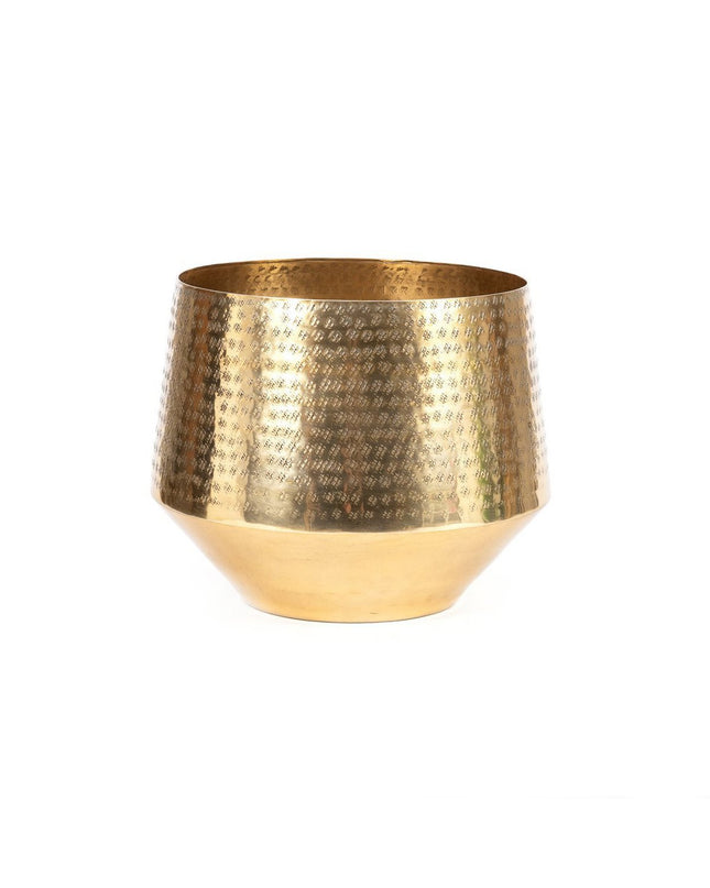 De Gehamerde Plantenbak - Messing - XL
