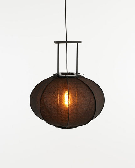 Pego Hanglamp - H55 x Ø50 cm - Linnen - Zwart