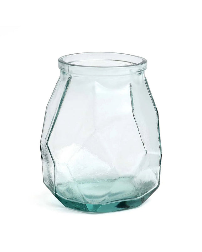 De Brede Origami Vaas - Blauw