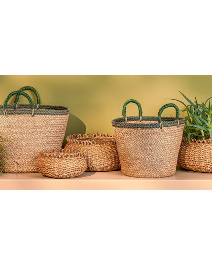 Gourdon Plantenmand - Set van 4 - H17 x Ø31 cm - Bruin