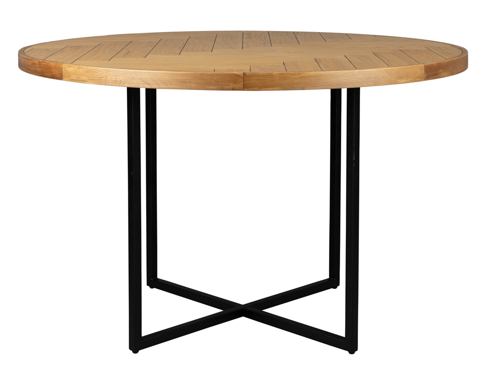 Dutchbone Class Ronde Eettafel – 120 Cm – Eikenhout Visgraat - Panistore.nl